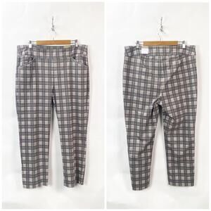 Chico's 3 16 NWT Womens Plaid Career Perfect Stretch Josie Slim Anke Pants